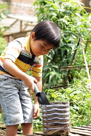 Boy Planting